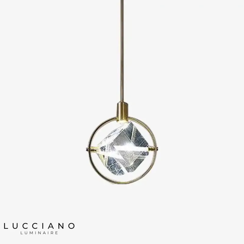 Suspension LED dorée avec cristal design