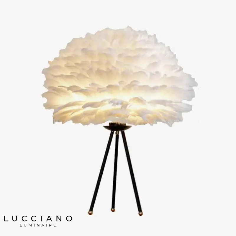 Lampe Plumes Trépied Chevet Father
