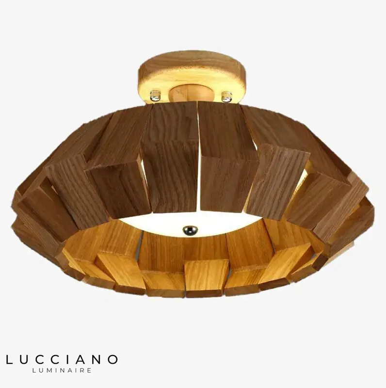 Plafonnier design style chinois bois