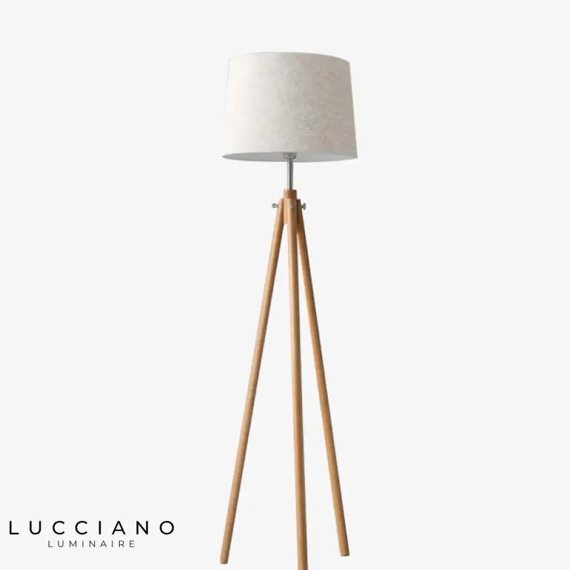 Lampadaire tripode moderne en tissu