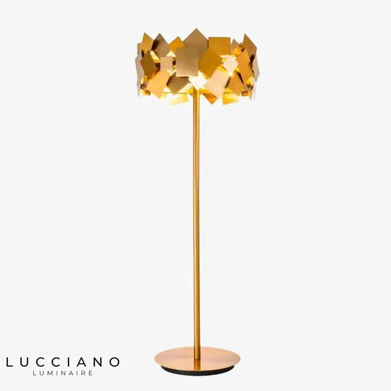 Lampadaire LED design luxe doré