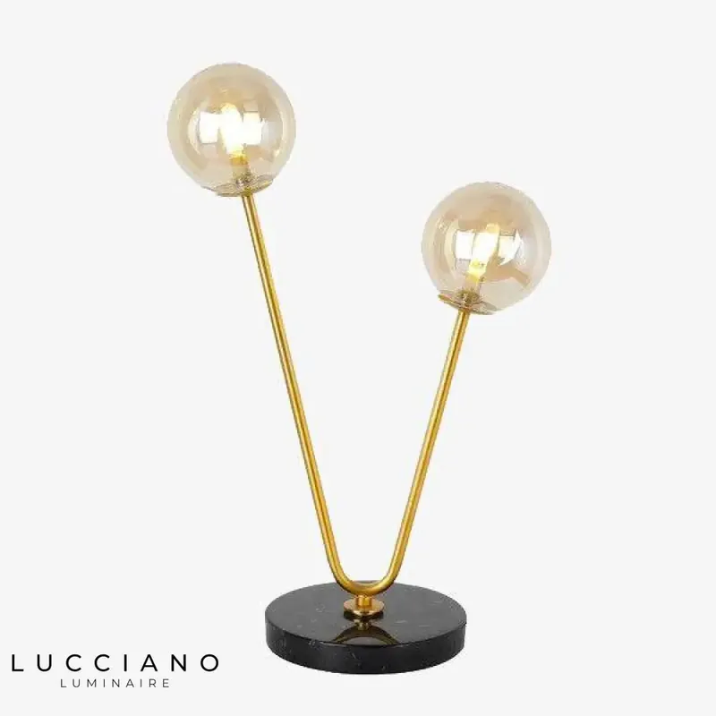 Lampe de chevet dorée à deux branches