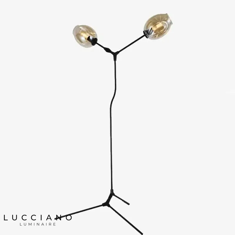 Lampadaire design à deux globes verre