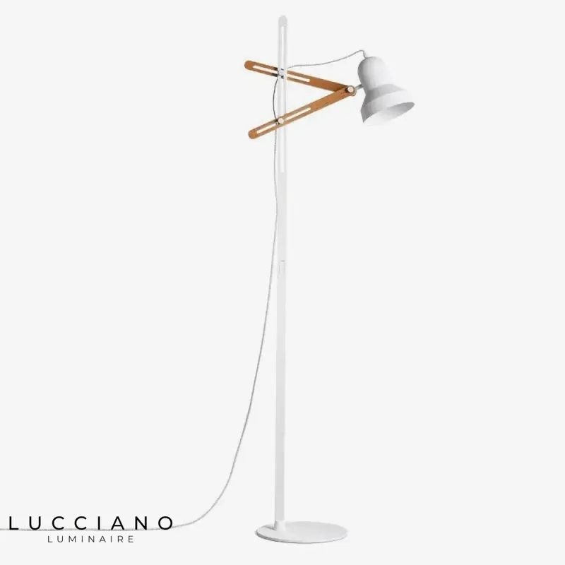 Lampadaire design ajustable bois épingles