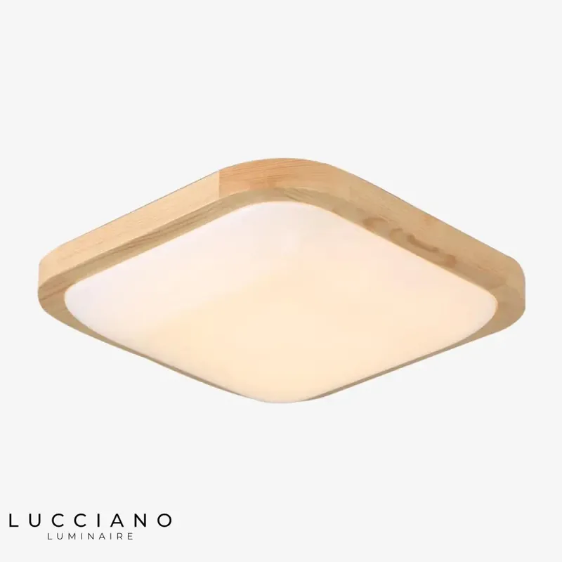 Plafonnier LED Carré Tatami Bois