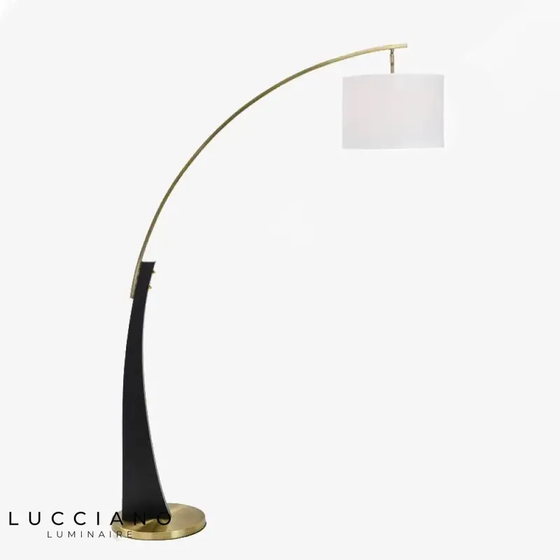 Lampadaire LED doré arrondi Foyer
