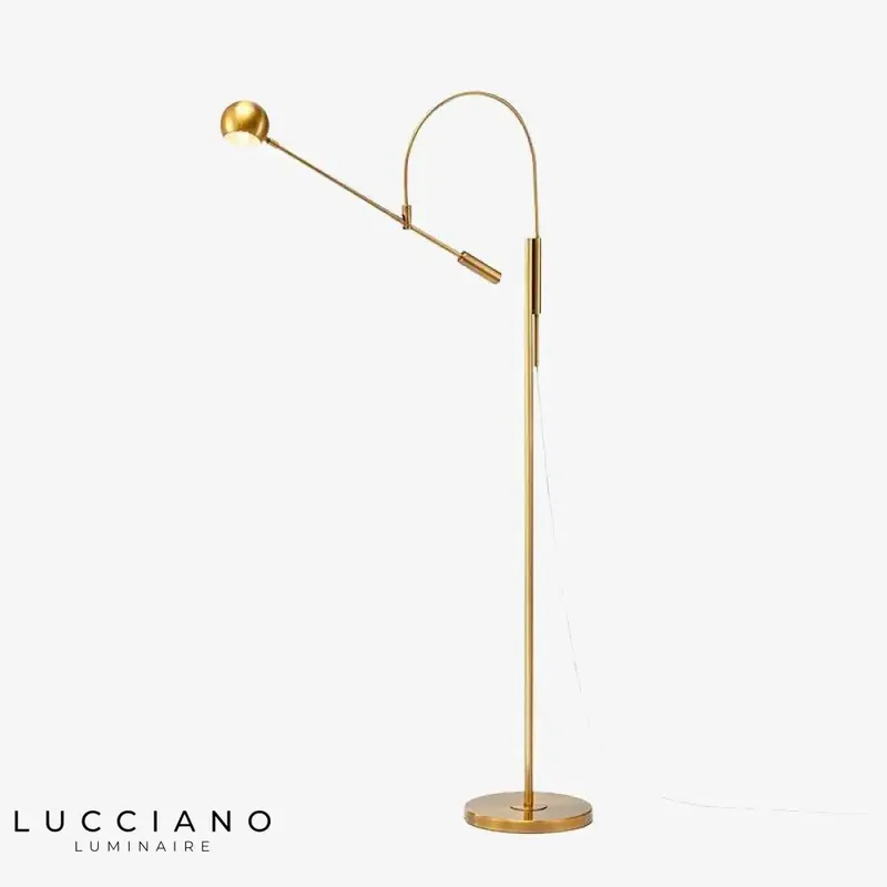 Lampadaire design doré incurvé