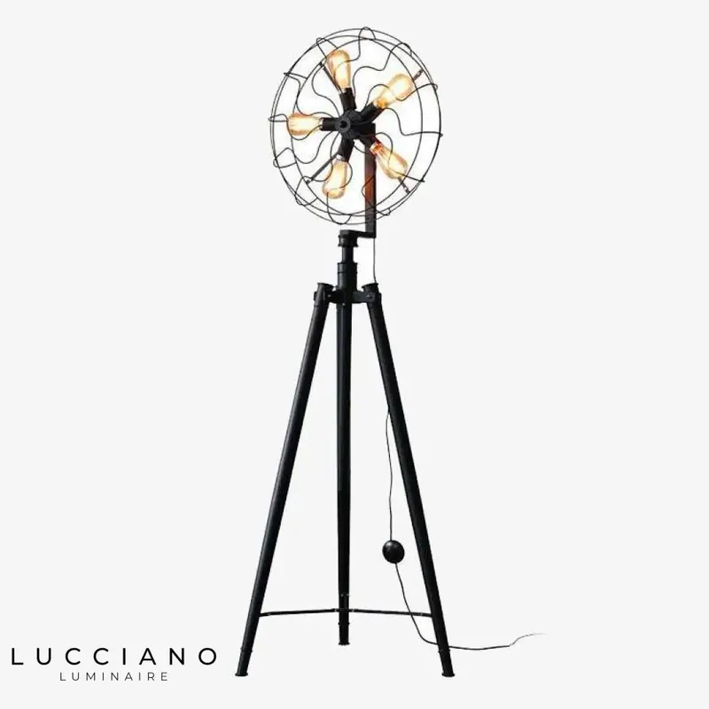 Lampadaire industriel tripode 5 lampes
