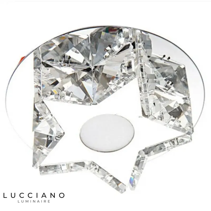 Étoile Cristal LED Plafonnier Chromé