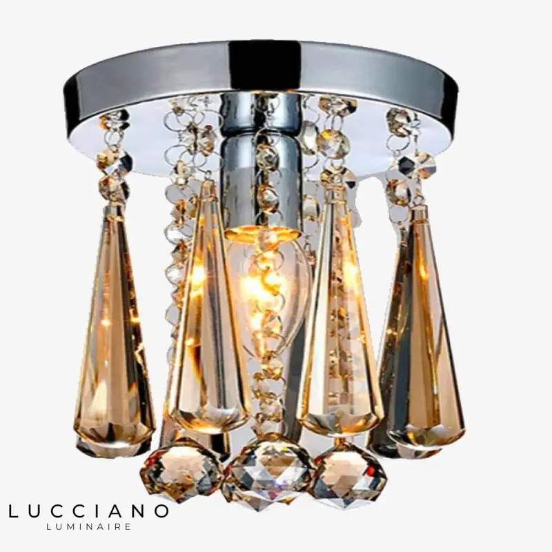 Plafonnier LED cristal chromé