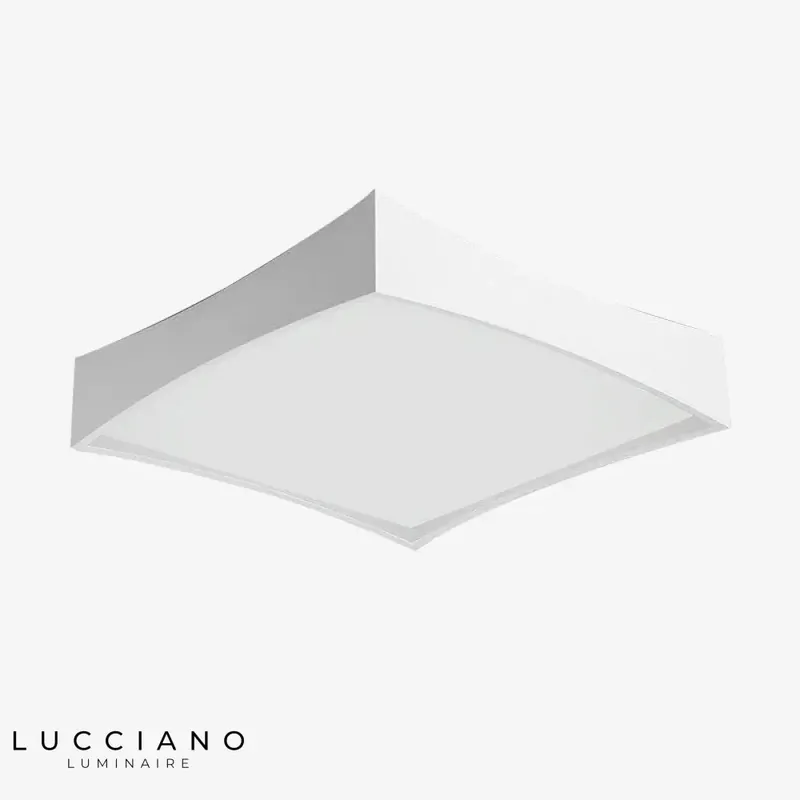 Plafonnier LED Carré Blanc Bords Arrondis
