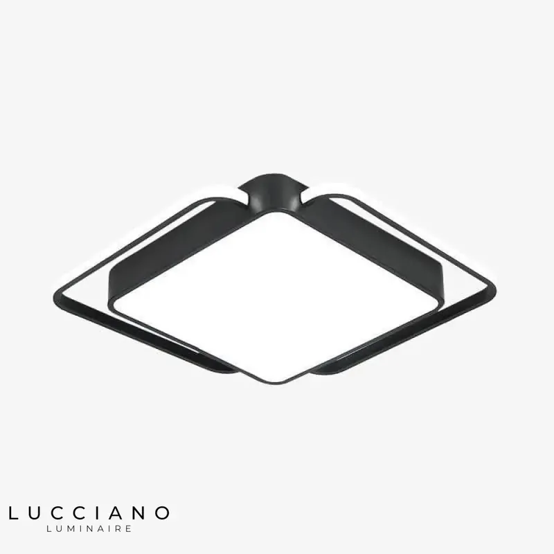 Plafonnier LED carré noir et blanc Bwart