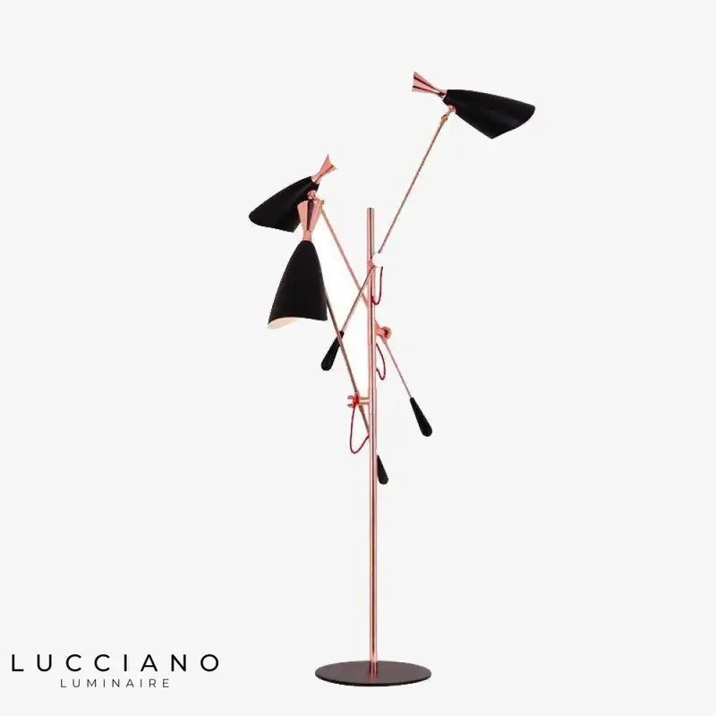 Lampadaire LED moderne rose doré articulé