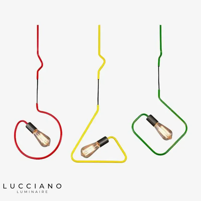 Luminaires LED géométriques colorés