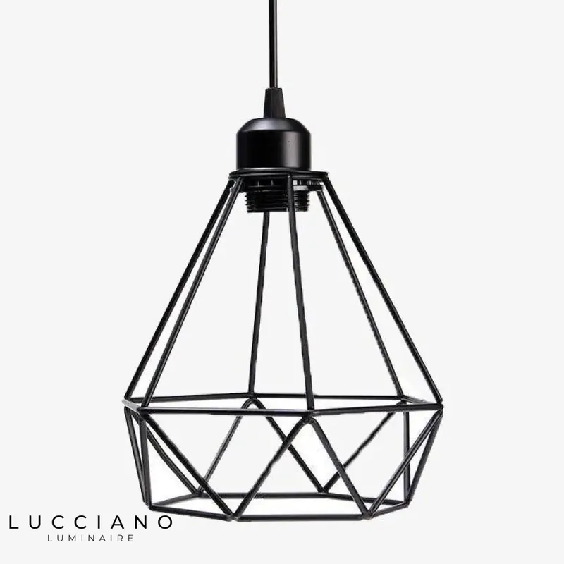 Lampe industrielle triangulaire en métal