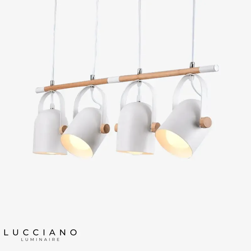Lustre LED bois métal ajustable