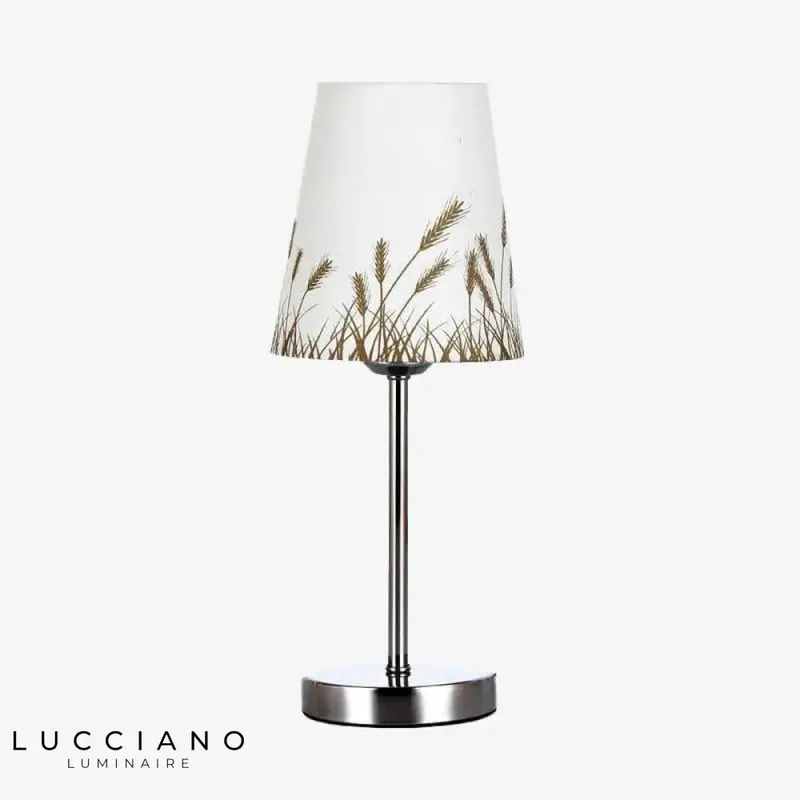 Lampe Chromée Blé Chevet Abat-jour