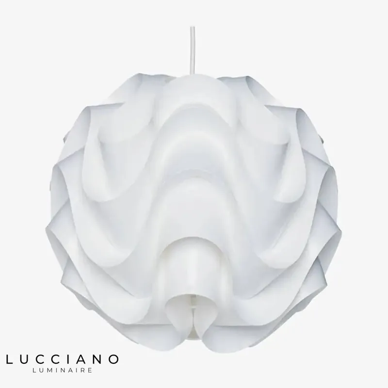 Suspension ondulée blanche design
