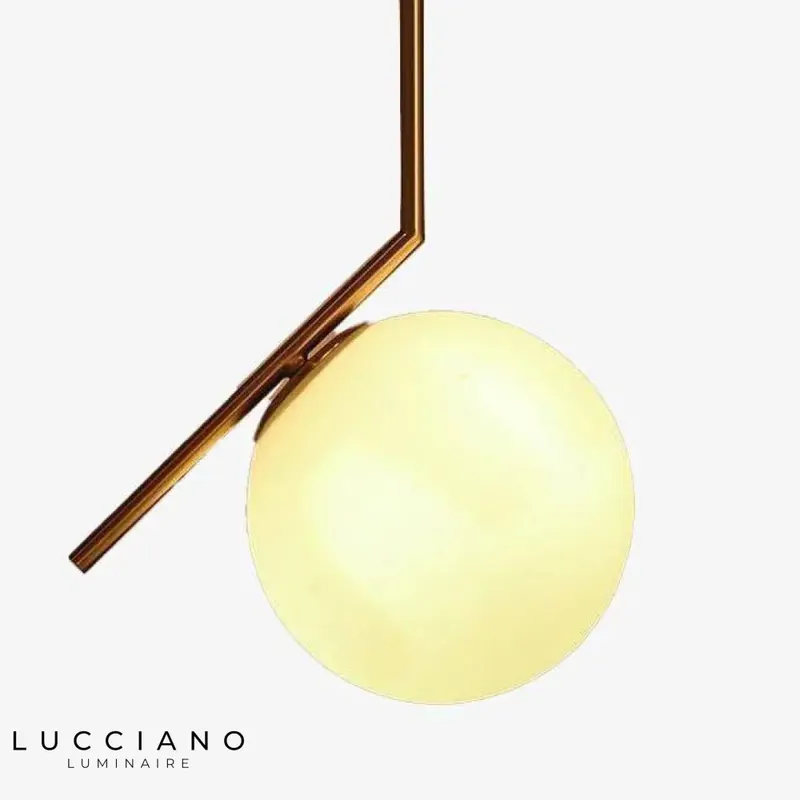 Lampe LED dorée avec globe verre