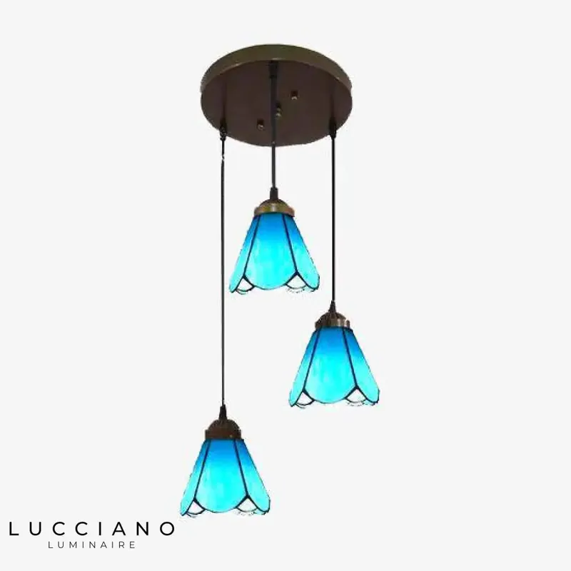 Suspension en verre coloré Méditerranéen