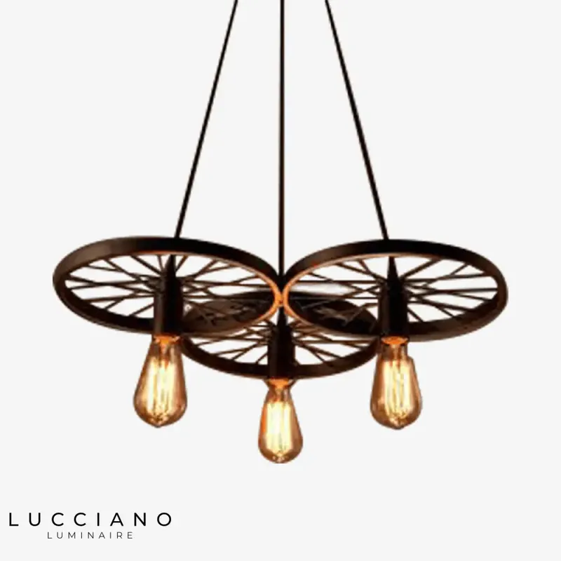 Suspension rustique en roue lumineuse