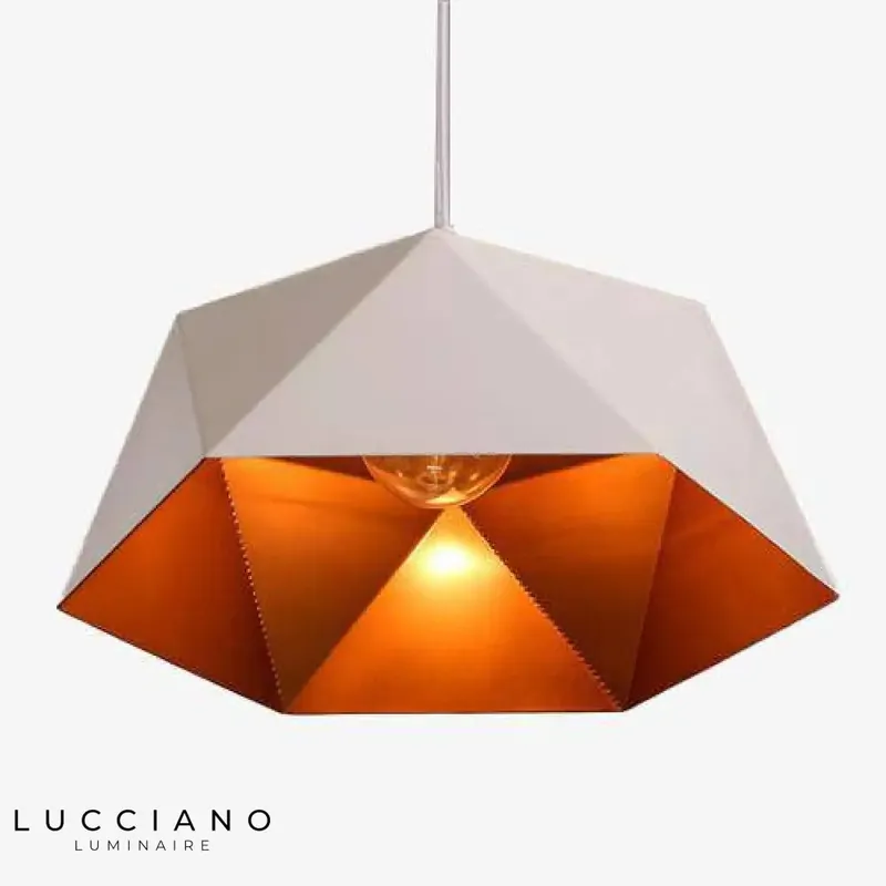 Suspension Polygonale Diamant Blanc