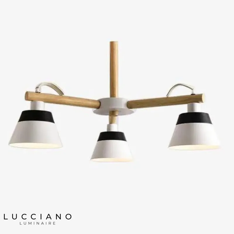 Lustre Nordic en bois LED