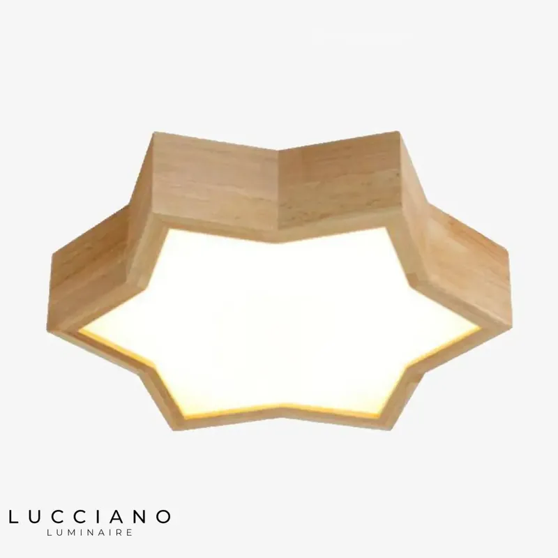 Étoile Plafonnier en Bois
