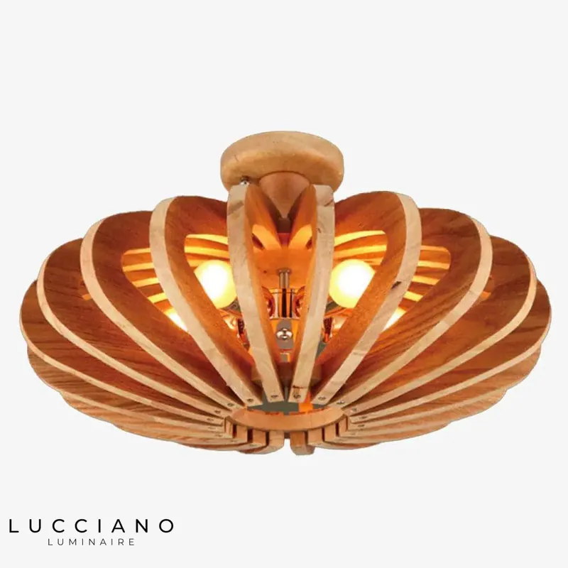 Plafonnier Design en Bois Européen