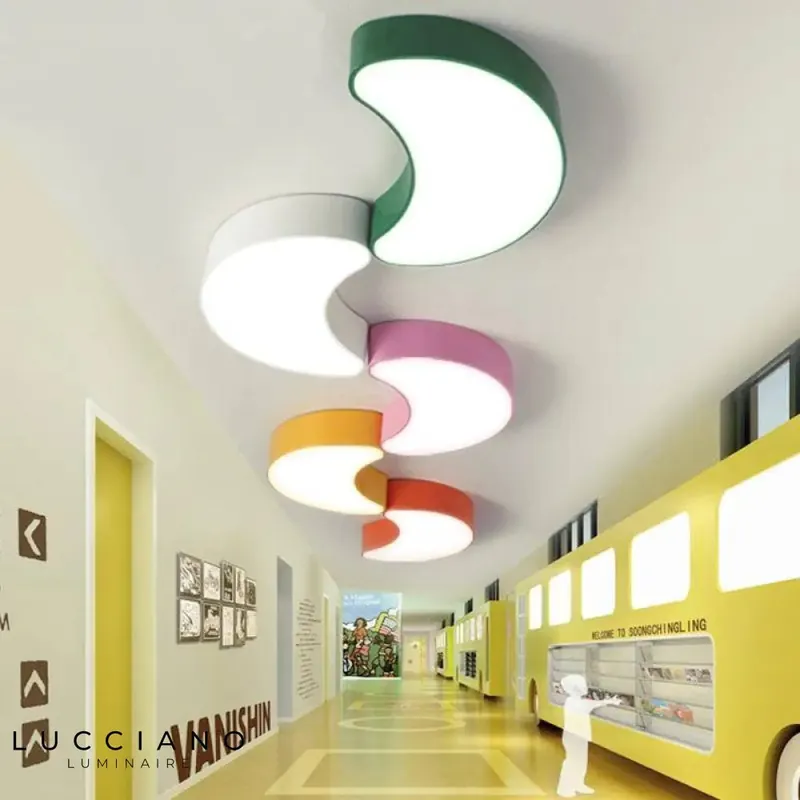 Lune LED Plafonnier Enfant, Multicolore