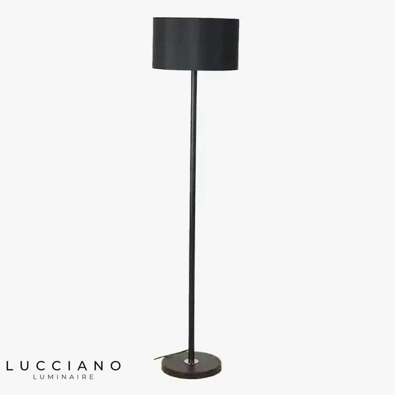 Lampadaire noir avec abat-jour