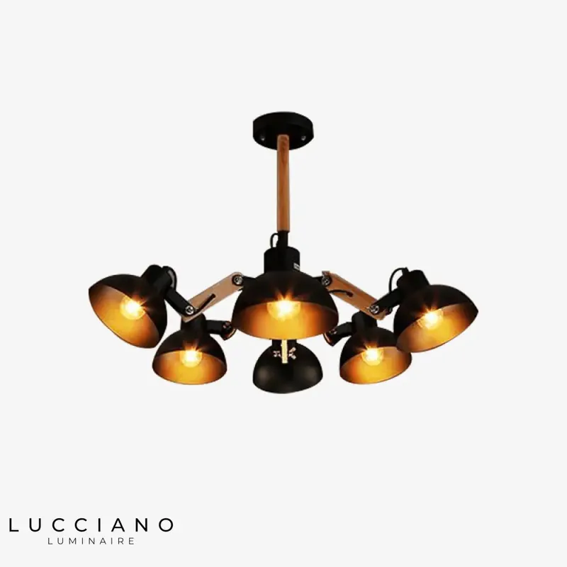 Lustre Bois Métal Antique Rustique