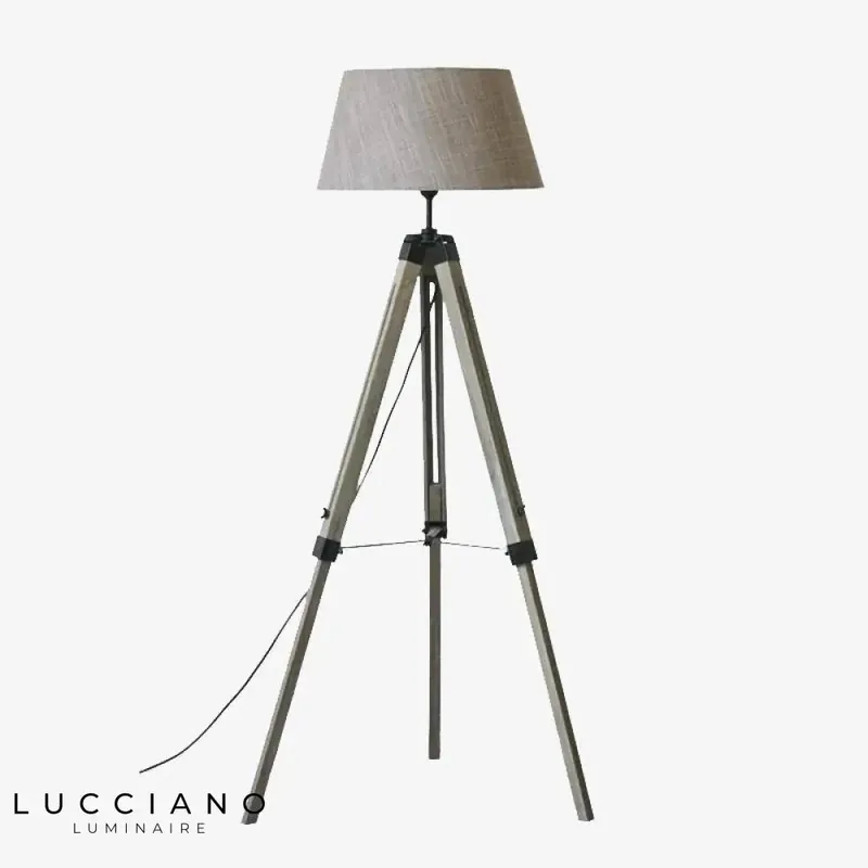 Lampadaire trépied tissu ajustable American