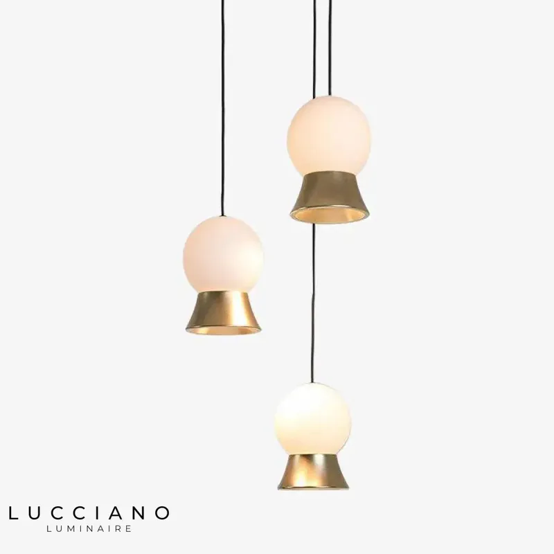 Lustre LED design verre doré