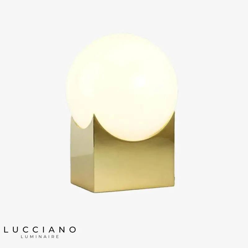 Lampe Boule sur Support Cube