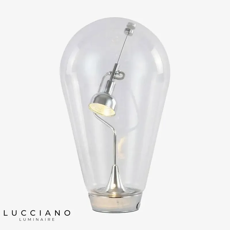 Lampe LED design chromé en verre