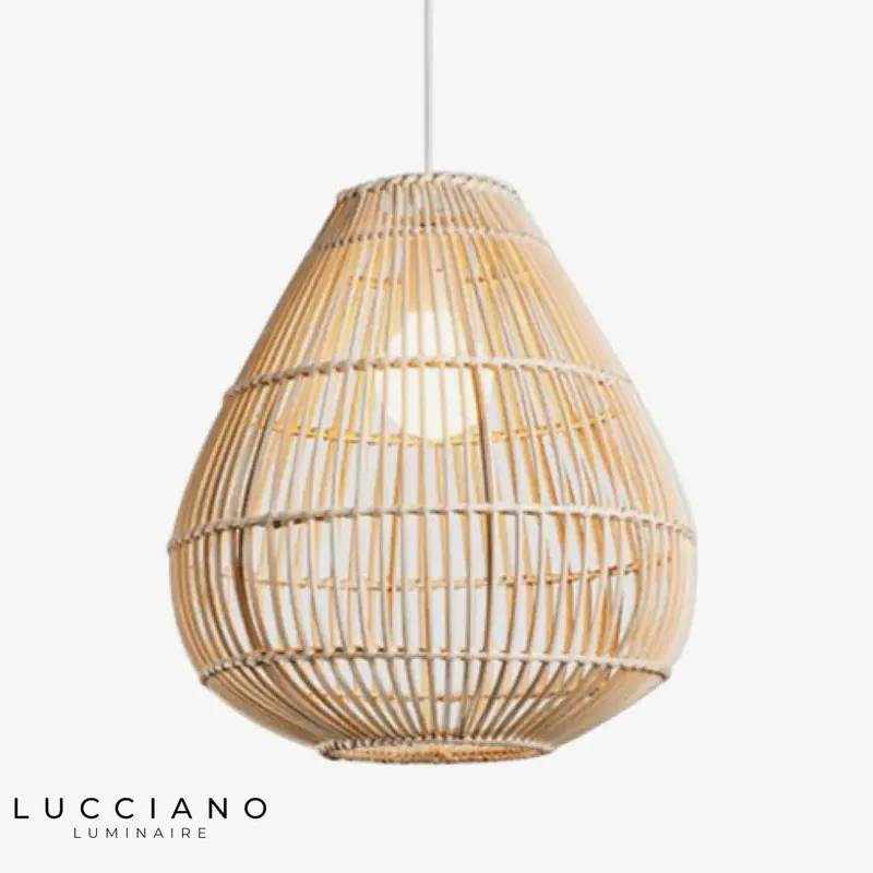 Abat-jour rond en bambou Rattan