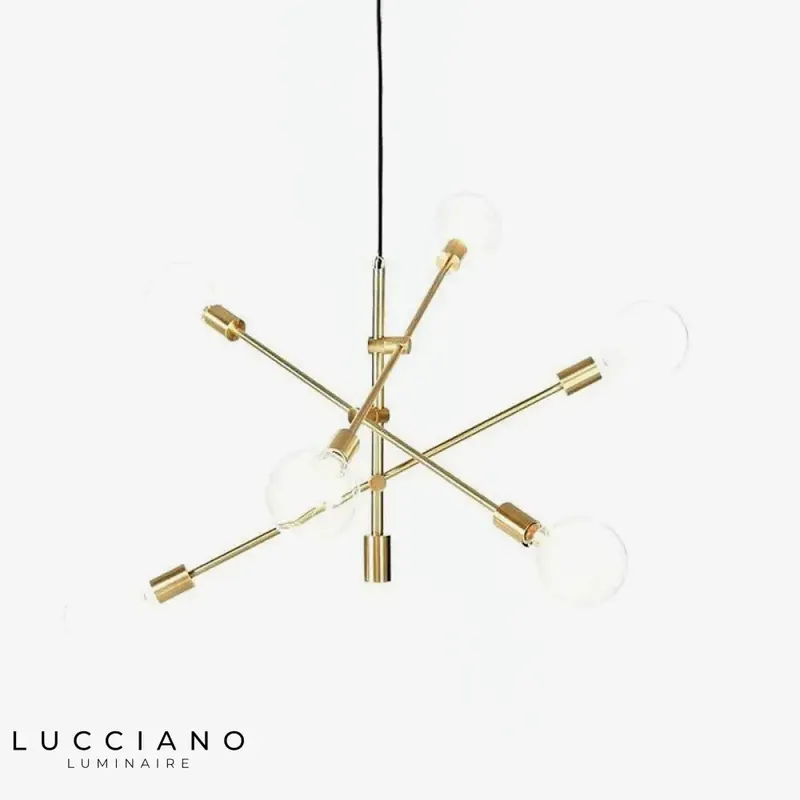 Lustre design Line verre et bras