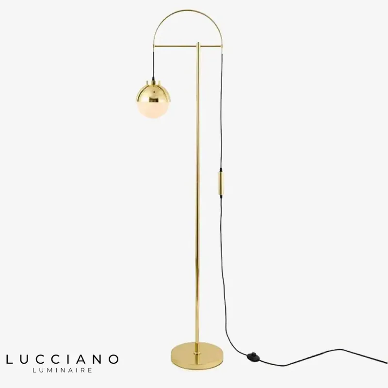 Lampadaire LED design doré moderne