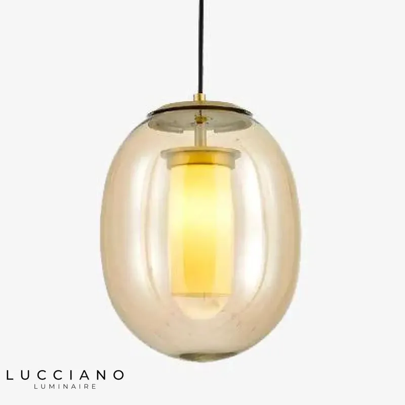 Suspension LED bulle verre fumé