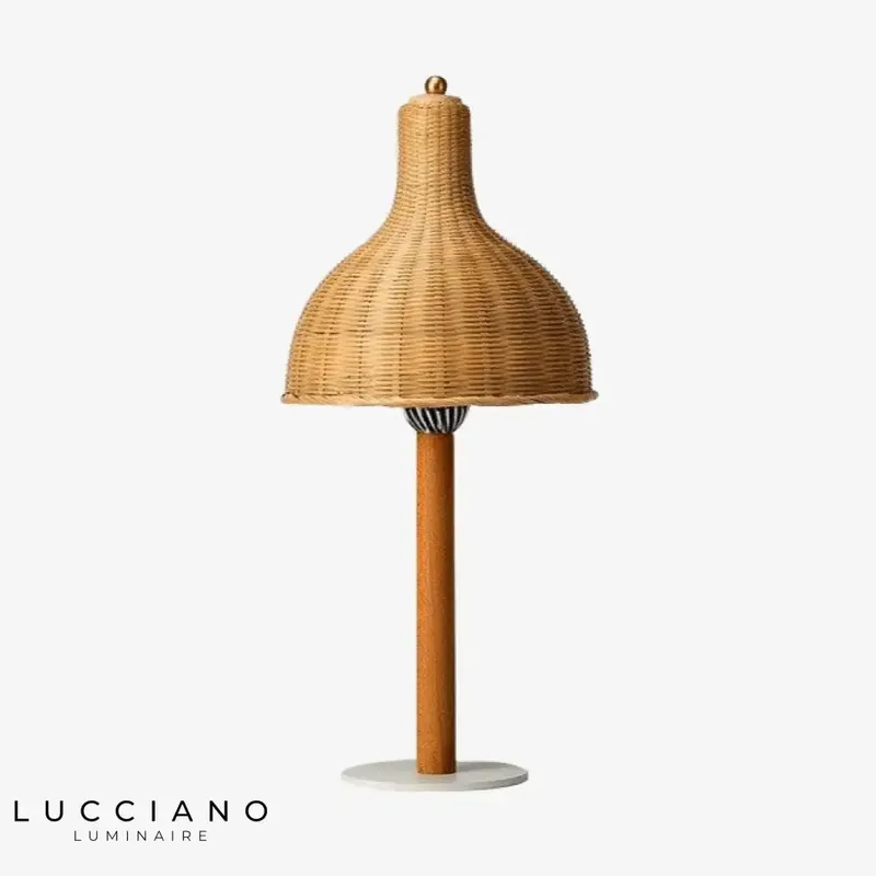 Lampe LED rotin avec abat-jour