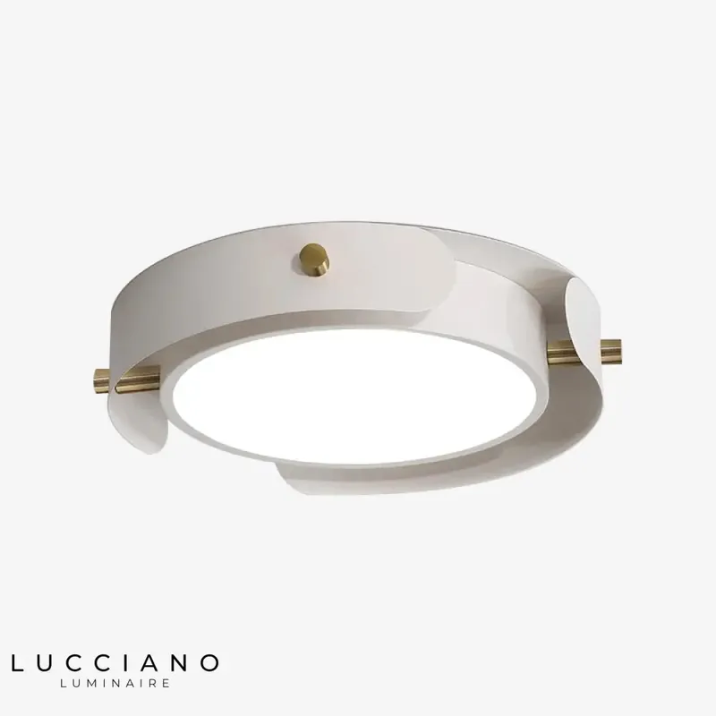 Plafonnier LED rond métal bois