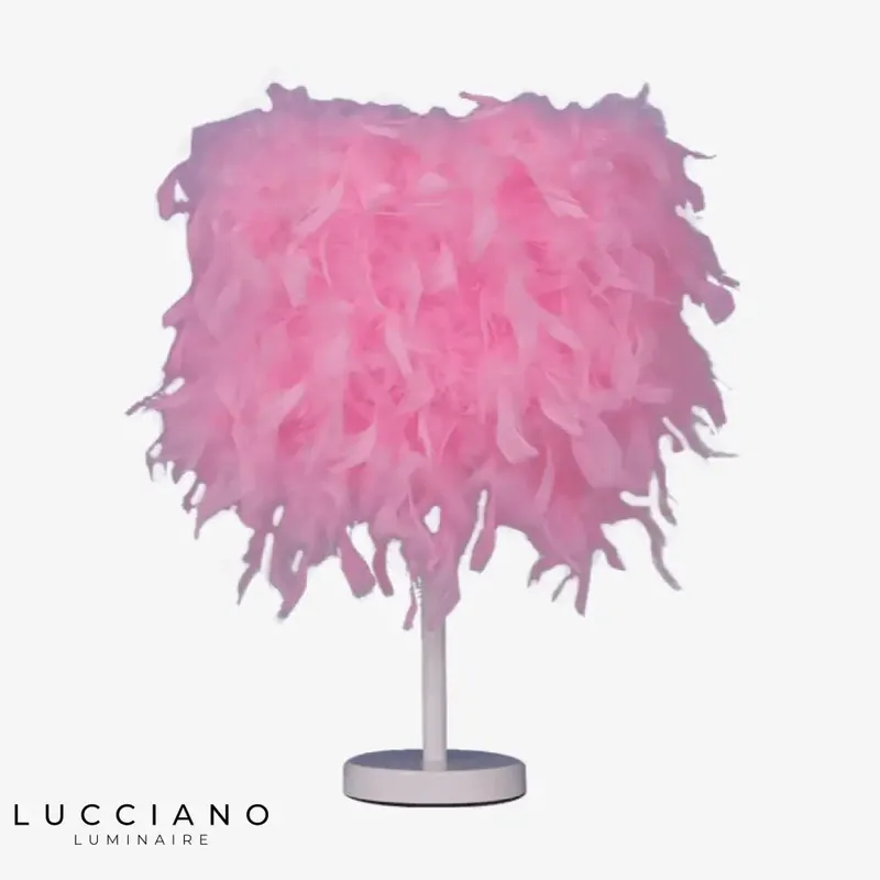 Lampe LED à plumes colorées