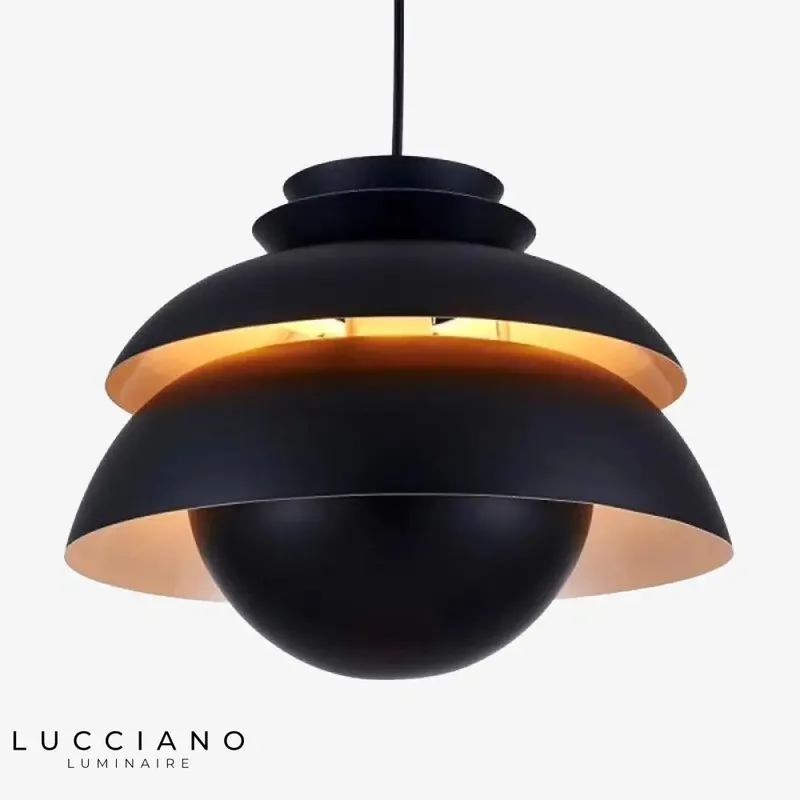Suspension LED vintage aluminium noire