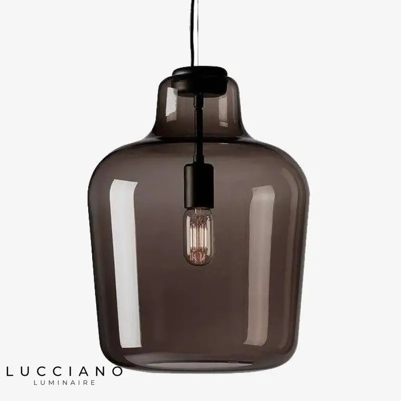 Suspension LED moderne en verre fumé