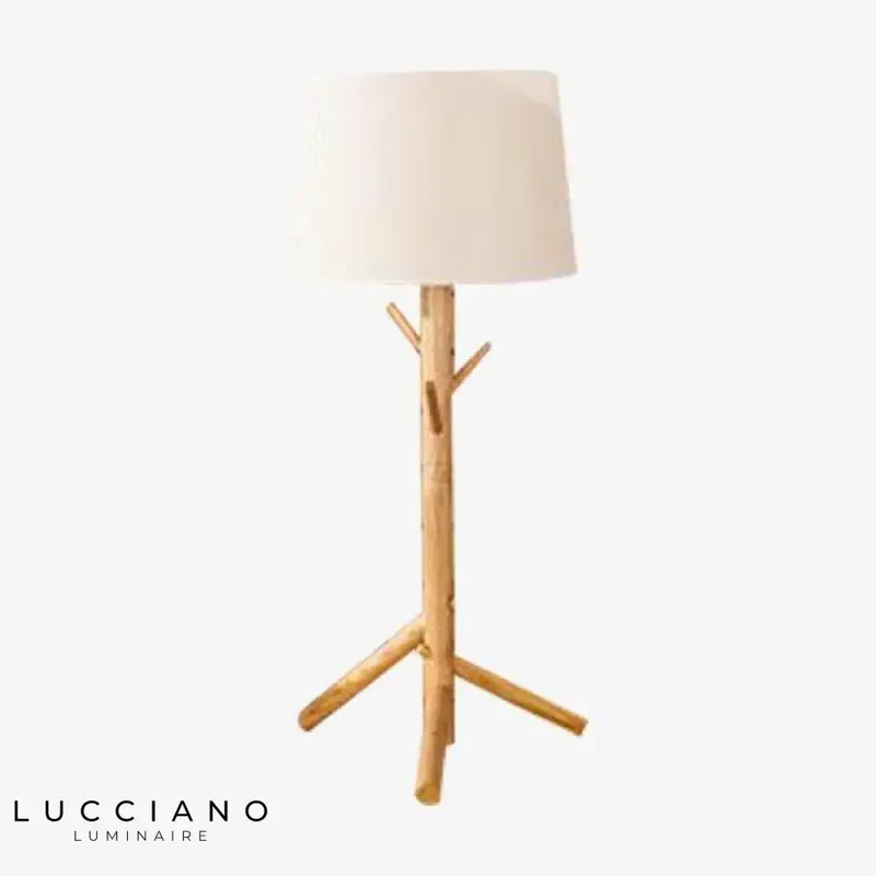 Lampe de chevet bois et tissu