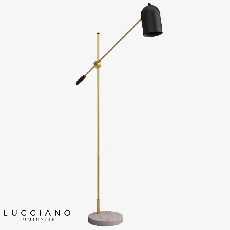 Lampadaire LED doré ajustable marbré