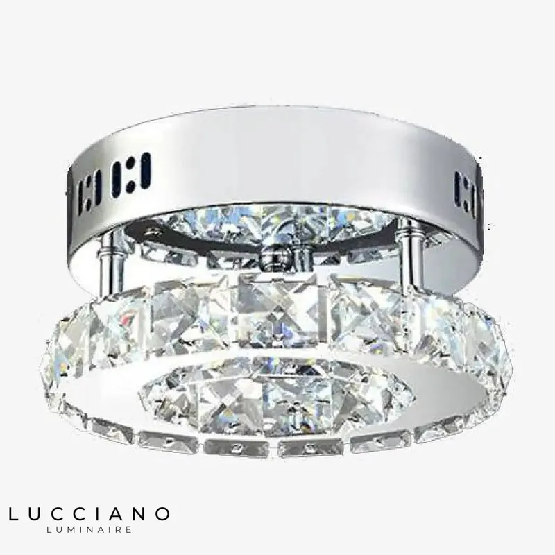 Plafonnier Cristal Rond LED Chromé