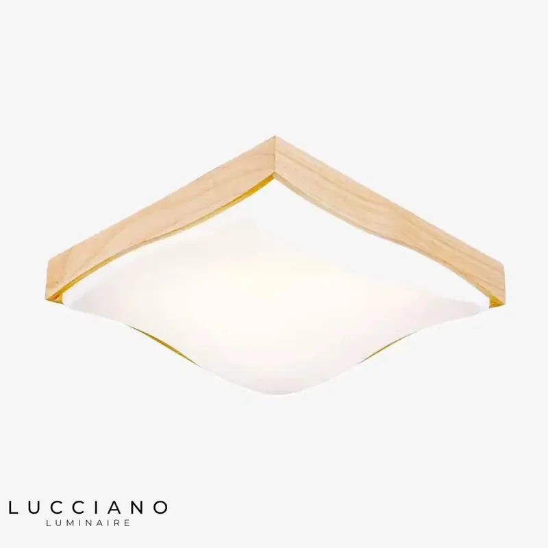 Luminiare LED bois carré ondulé