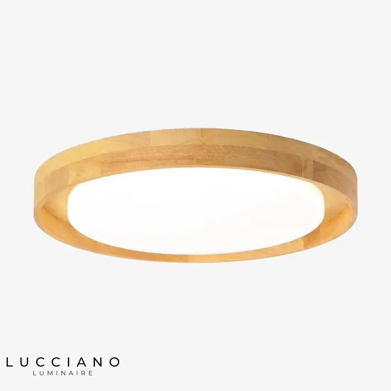 Plafonnier rond en bois LED design
